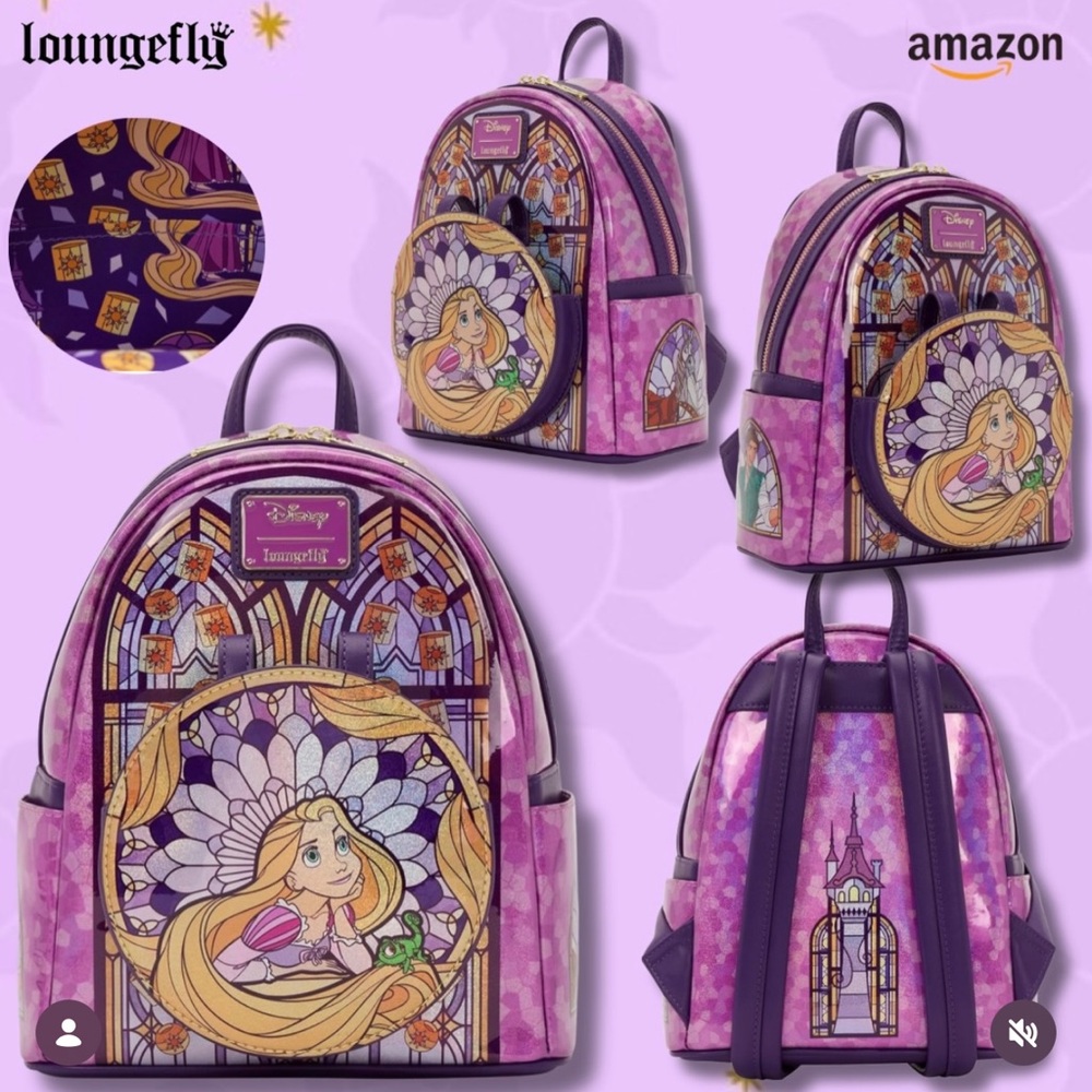 Loungefly Disney Stained Glass: Rapunzel Mini-Backpack, Amazon Exclusive